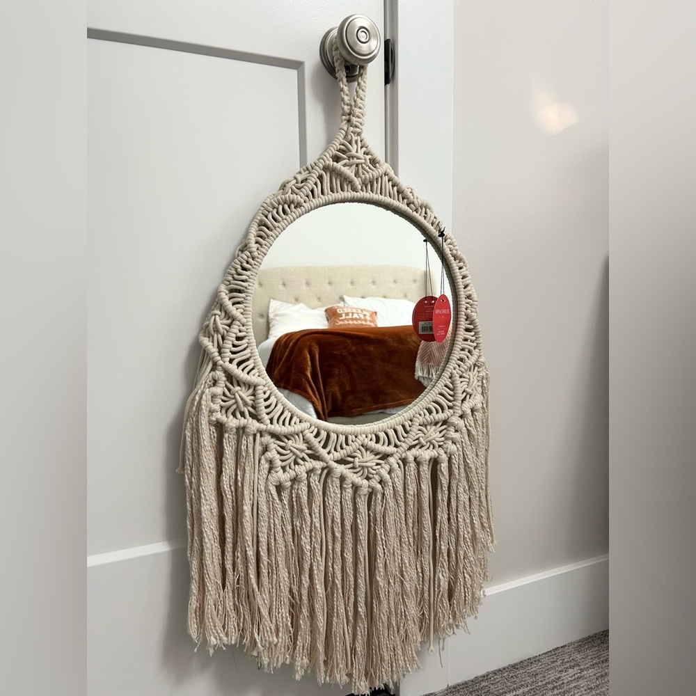 Opalhouse Hand Woven Macrame Wall Mirror